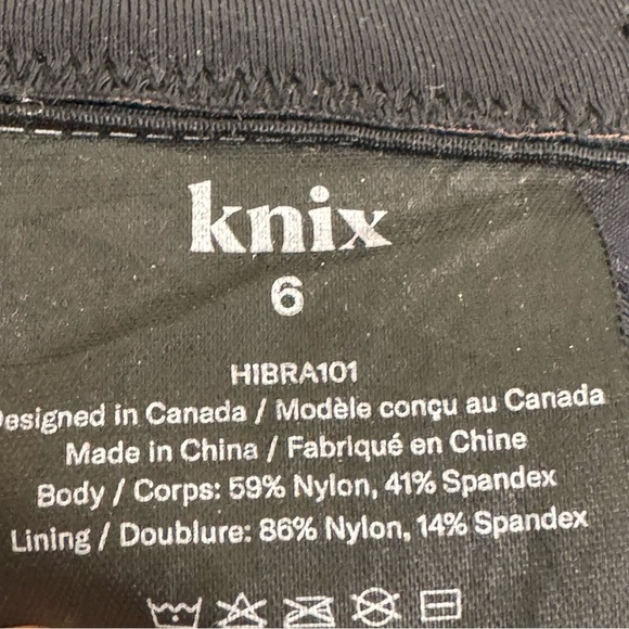 KNIX Catalyst Sports Bra - Black Wireless Sports Bra Size 6 Fits 32DD, 34DD, 32E - Picture 6 of 6